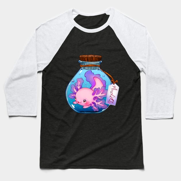 Axolotl Baseball T-Shirt by Tielss 